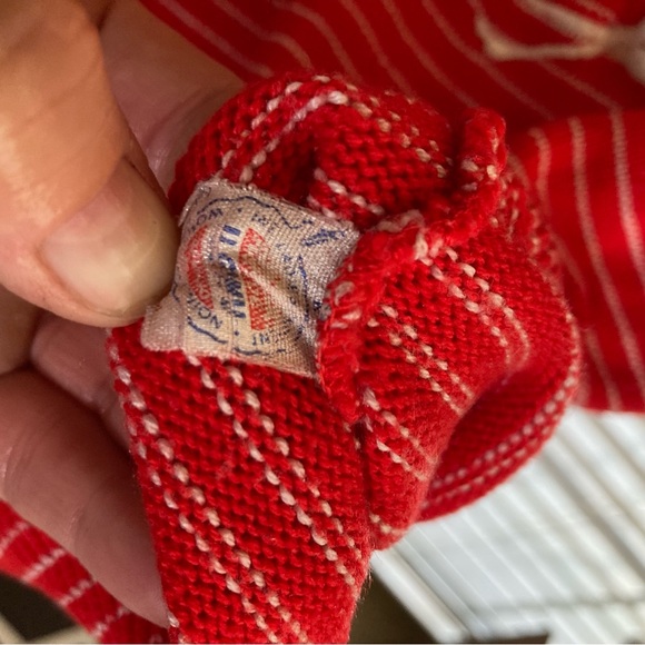Vintage early 1980s Red Striped Sweater boat neck with Swimmer Design size XS/S - Picture 11 of 13